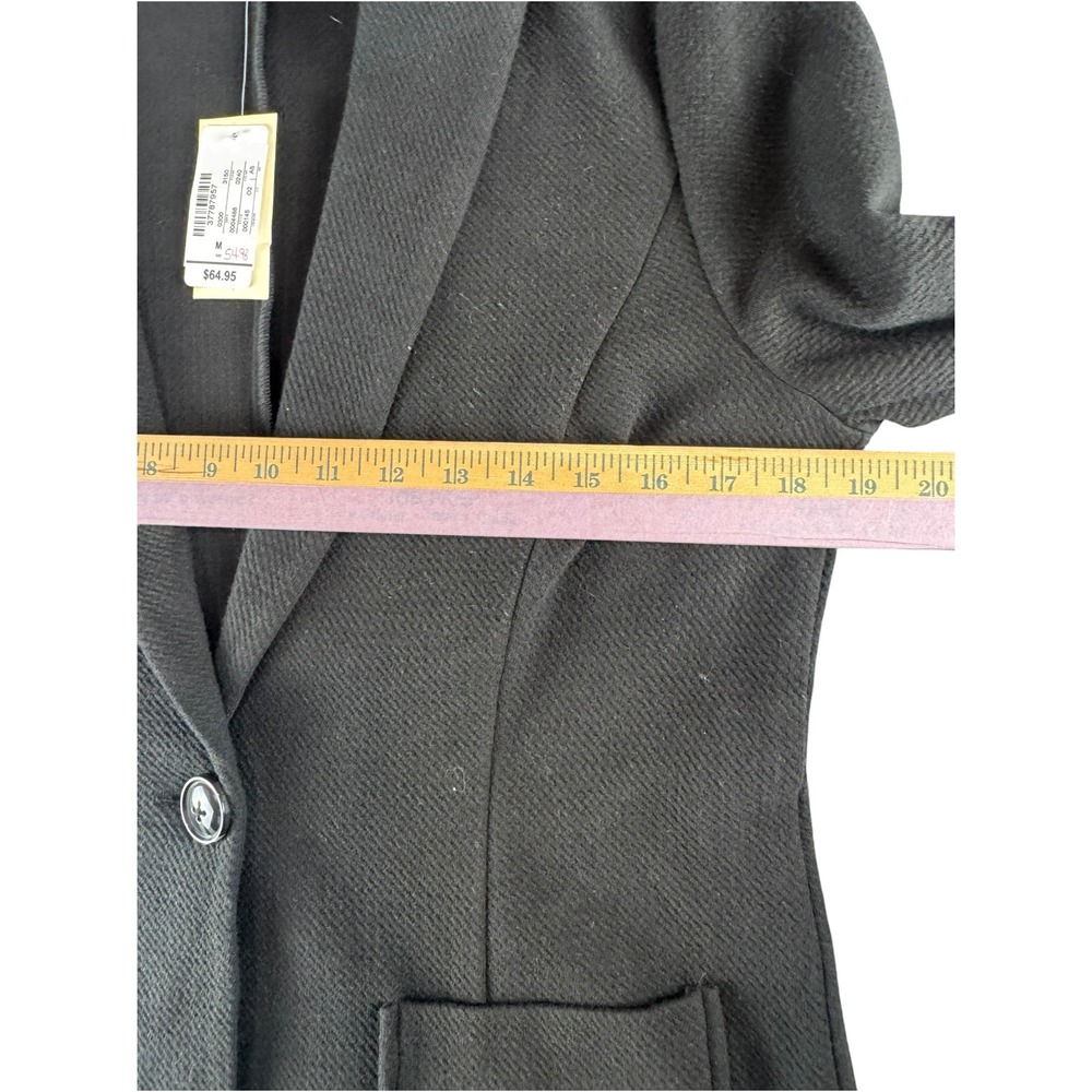 Christopher & Banks Black Textured Knit Single Button Blazer Jacket Womens SZ‎ M - Picture 5 of 7